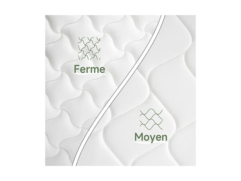 Matelas 180x200 cm inre, très épais 25 cm, mousse mémoire de forme, réversible soutien parfait, hypoallergénique, anti-acarien et anti-bactérien