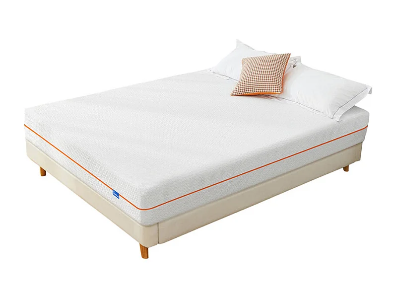 Matelas 140x190 cm havenlyhome mémoire de forme, épaisseur 25 cm, oeko-tex, confort ferme, indépendance de couchage, orange