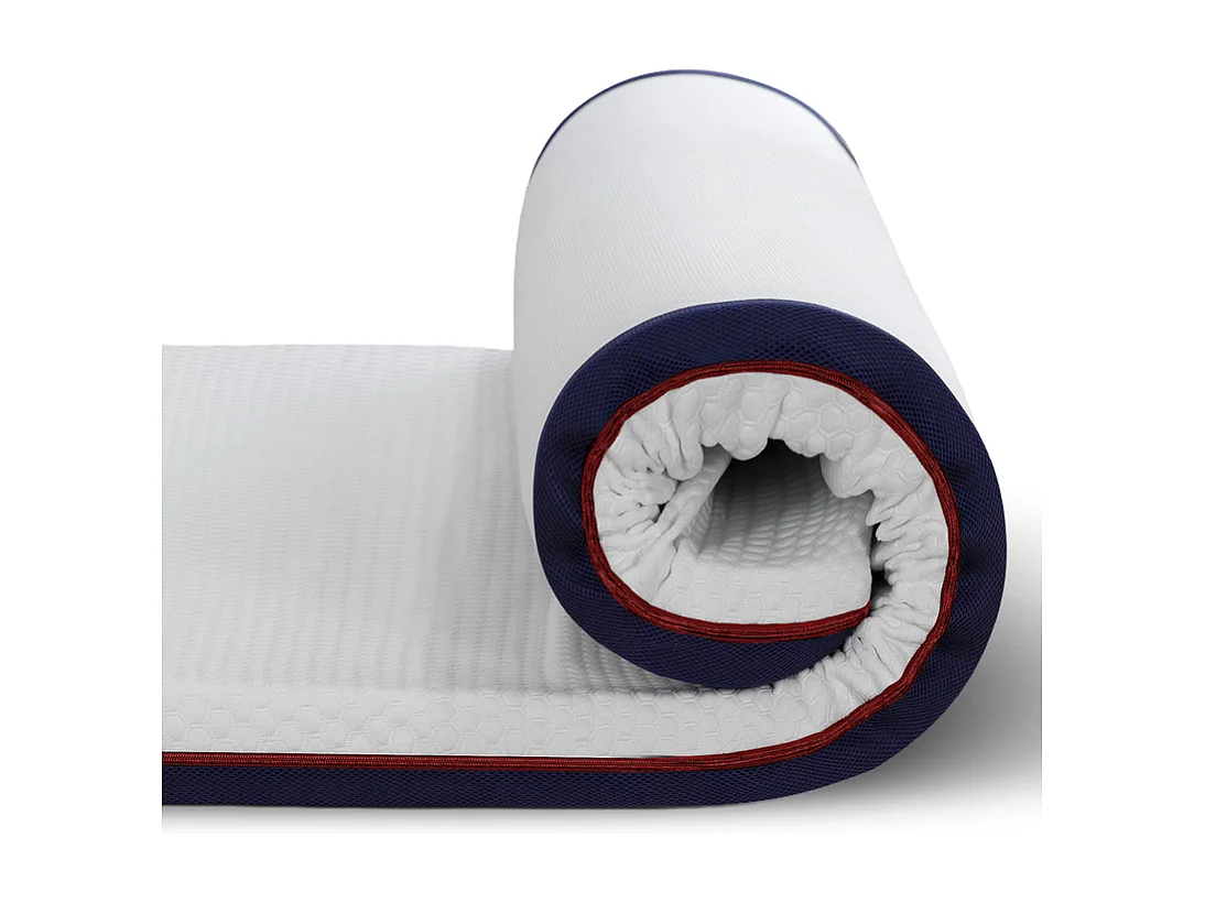 Surmatelas 140x200 cm inre, epaisseur 8 cm, mousse à mémoire de forme, haute densité, confort et respirant, avec housse hypoallergénique lavable