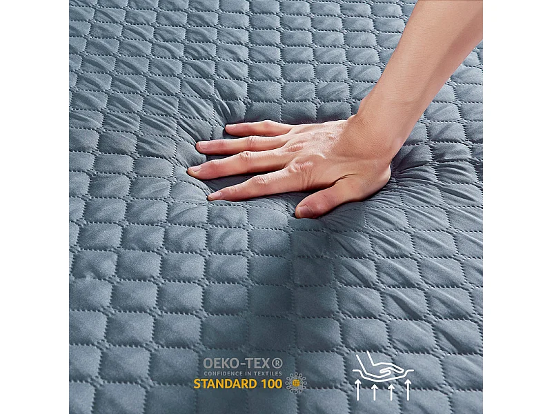 INRE Matratzenauflage 160x200 cm, 6 cm dick, hochelastischer Schaumstoff, atmungsaktiver Komfort, rutschfestes Design, dunkel