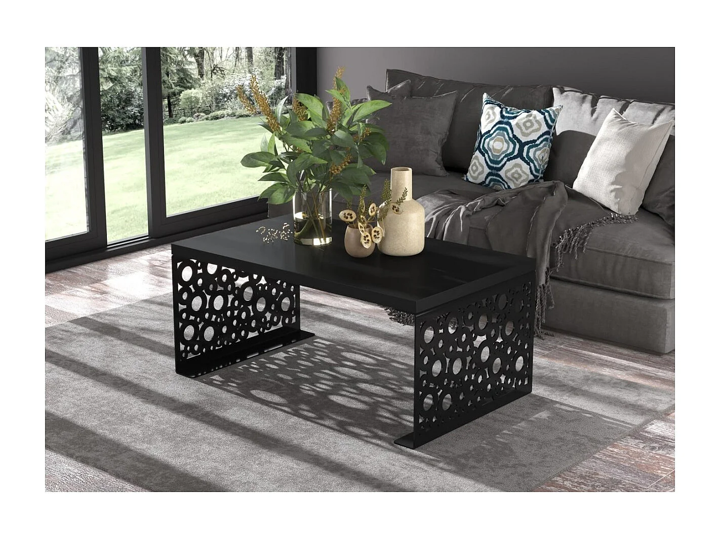 Table basse Dina/Bois&Métal/Noir