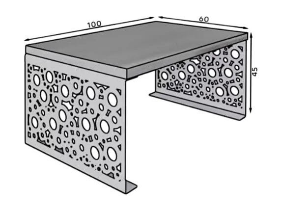 Tavolino Dina/Legno e Metallo/Nero