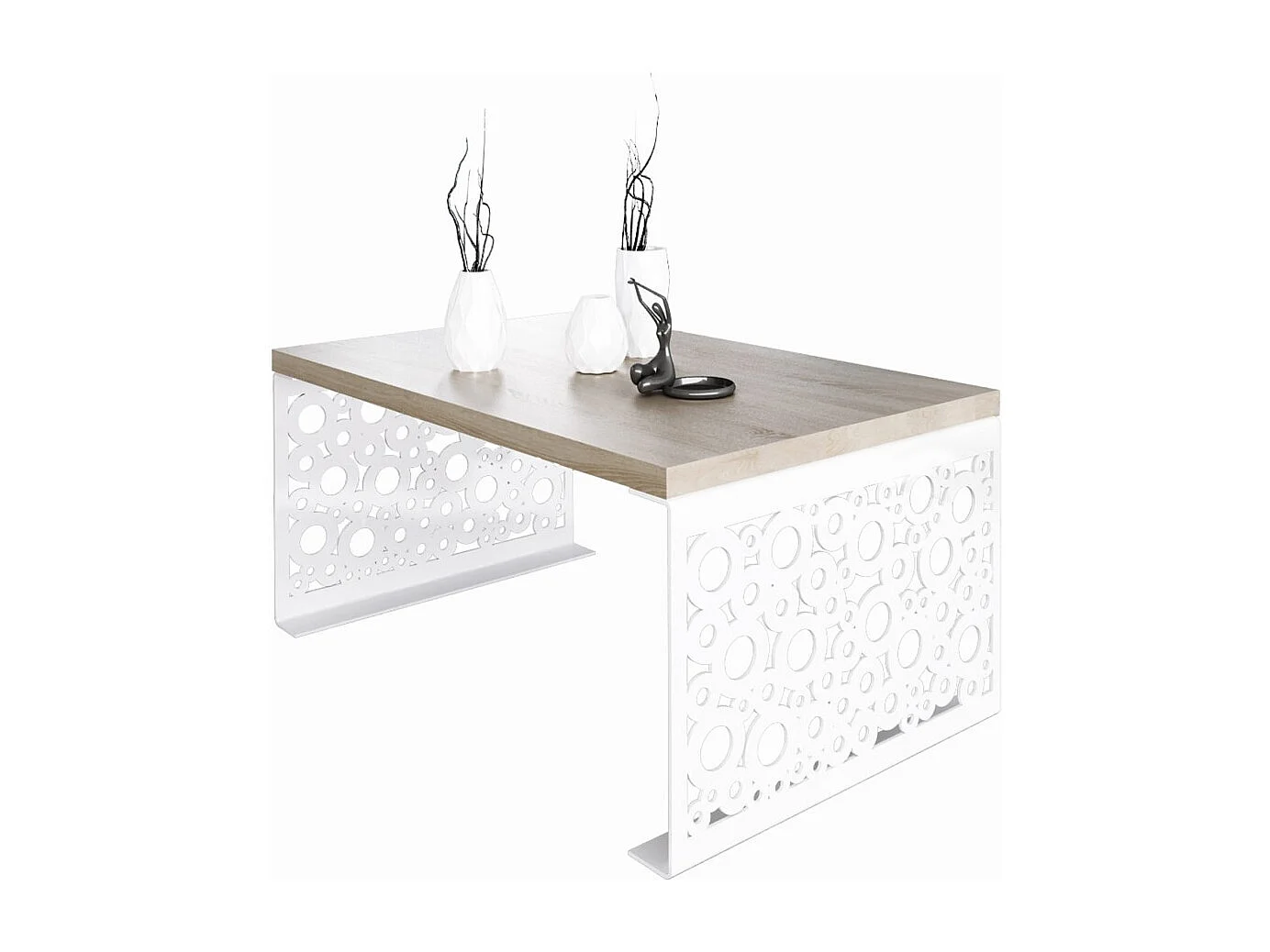 Tavolino Dina/Legno e Metallo/Bianco&Sonoma