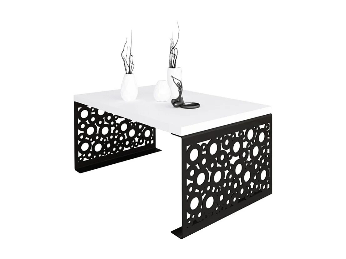 Tavolino Dina/Legno e Metallo/Nero&Bianco