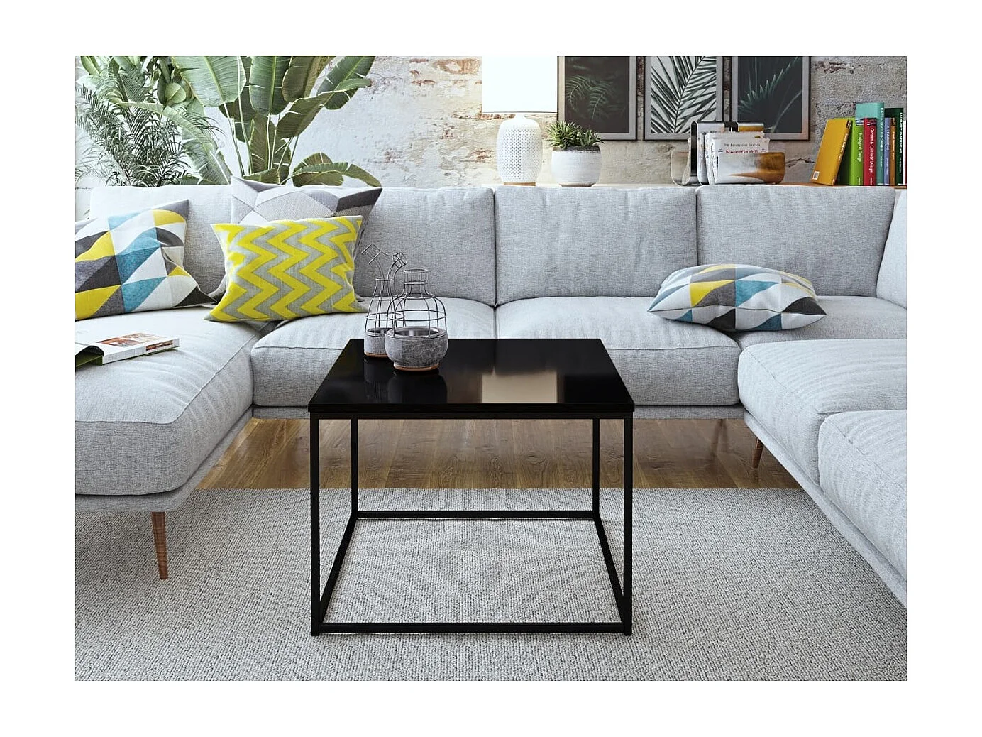 Couchtisch Delvet/Holz&Metall/Schwarz