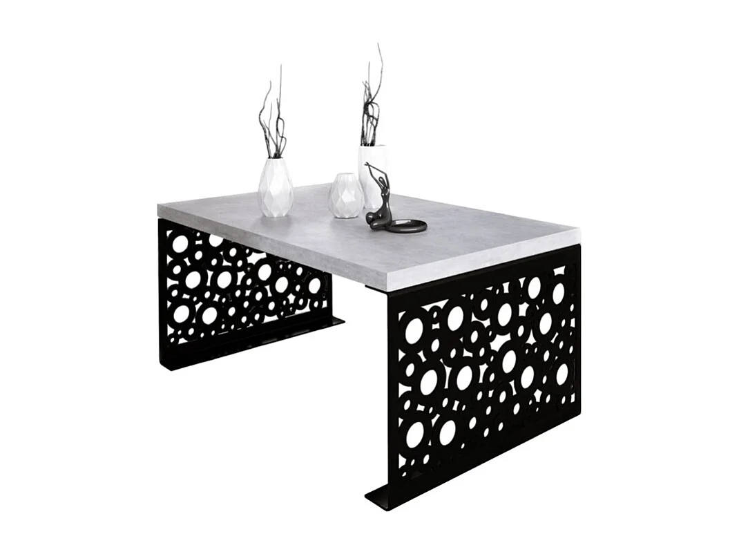 Table basse Dina/Bois&Métal/Noir&Gris