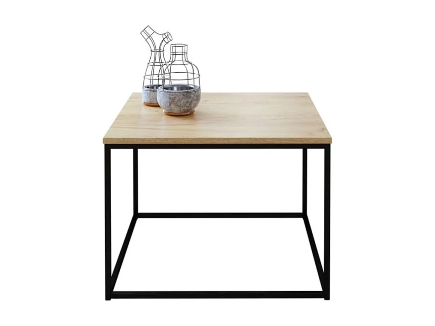 Table basse Delvet/bois et métal/noir&marron