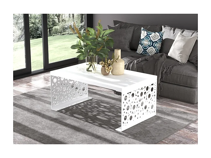 Table basse Dina/Bois&Métal/Blanc