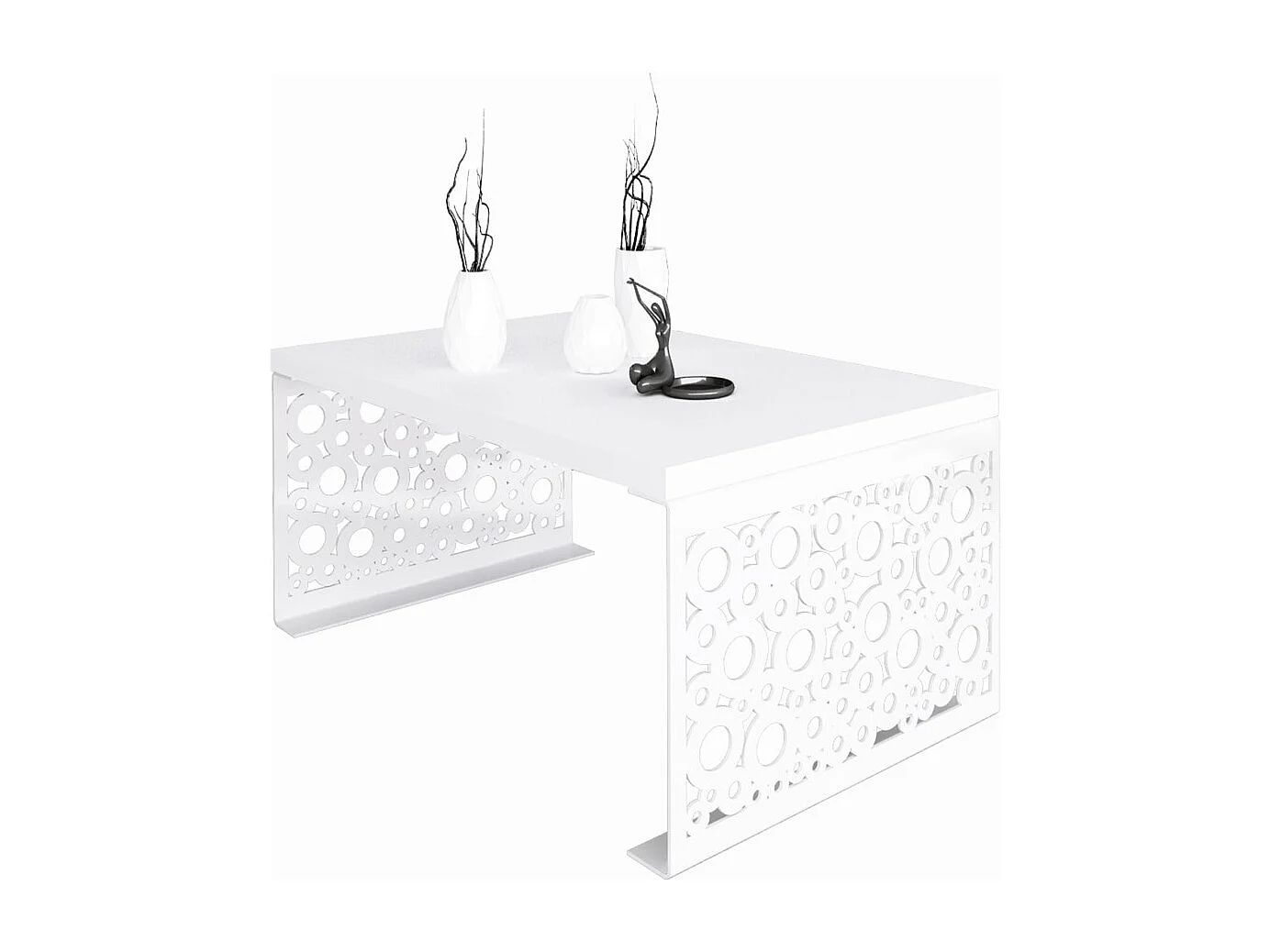 Tavolino Dina/Legno e Metallo/Bianco