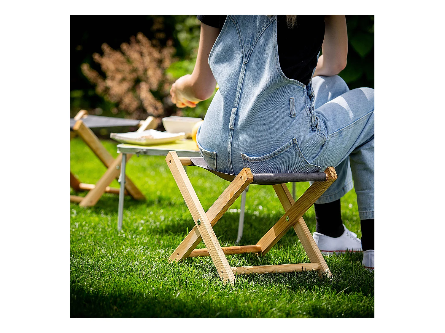 KADAX Klappbarer Holzhocker 40x31cm