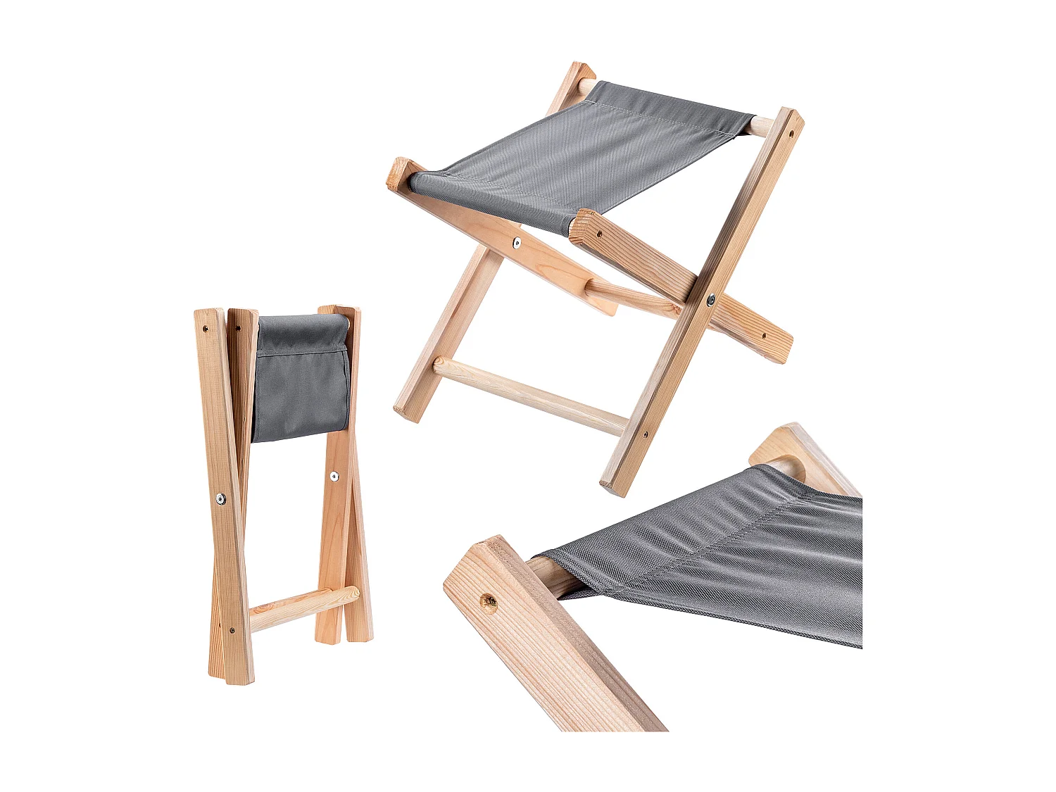 Tabouret pliant KADAX, 40 x 31 x 31 cm, tabouret en bois, chaise pliante jusqu'à 100 kg de capacité de charge, chaise pliante pour jardin, balcon, terrasse et