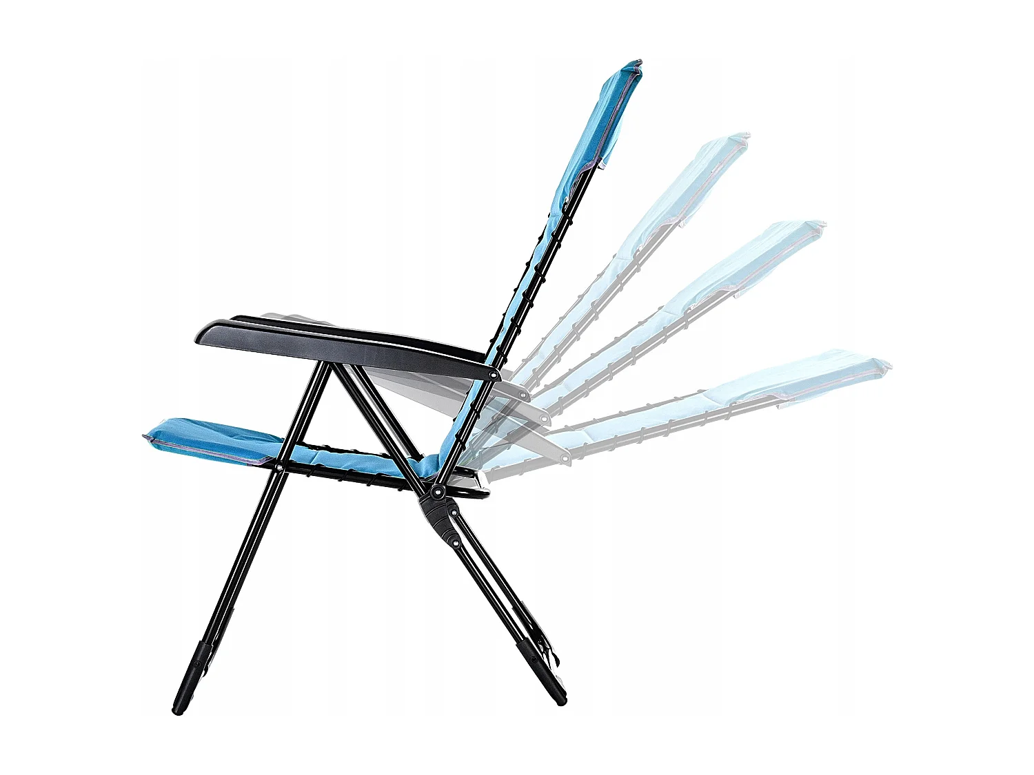 KADAX Chaise de jardin à dossier haut en acier, chaise pliante avec accoudoirs, chaise pliante avec capacité de charge jusqu'à 110 kg, chaise de balcon pour