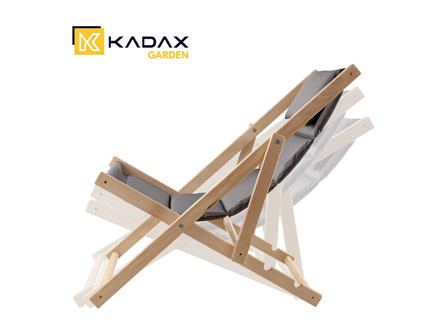 KADAX Bain de soleil, chaise longue de plage en bois, transat jusqu'à 120 kg, bain de soleil en bois de hêtre, chaises pliantes en bois, chaise de plage, chaise de
