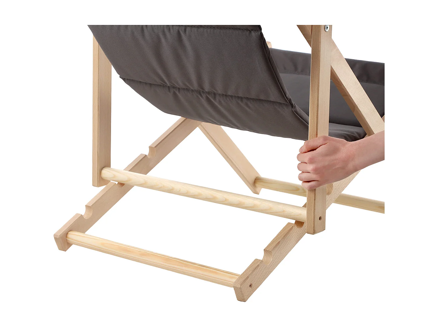 KADAX Bain de soleil, chaise longue de plage en bois, transat jusqu'à 120 kg, bain de soleil en bois de hêtre, chaises pliantes en bois, chaise de plage, chaise de