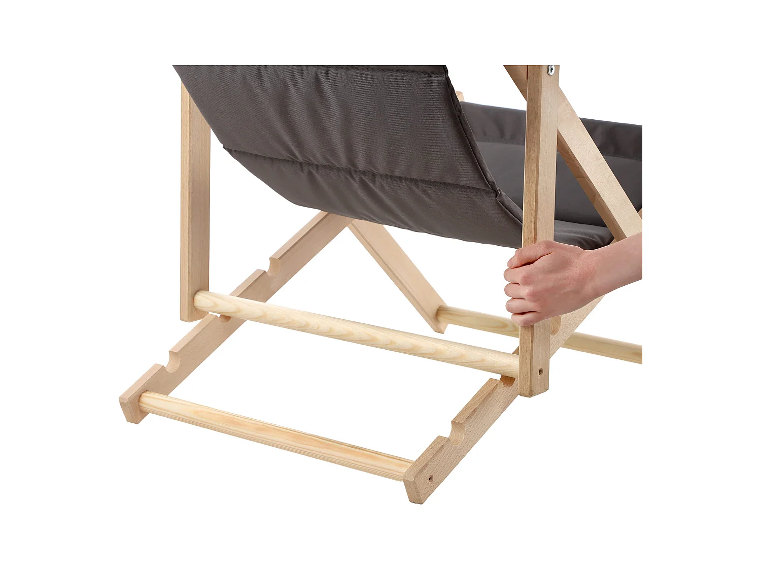 KADAX Leżak plażowy z poduszką Troia, szary