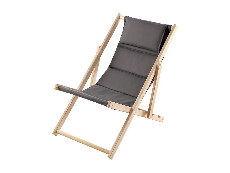 KADAX Bain de soleil, chaise longue de plage en bois, transat jusqu'à 120 kg, bain de soleil en bois de hêtre, chaises pliantes en bois, chaise de plage, chaise de