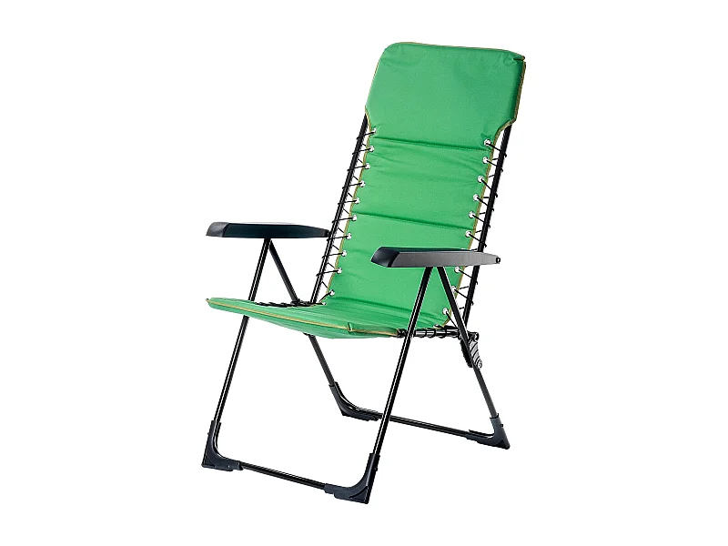 Chaise de jardin KADAX, dossier haut en acier, chaise pliante avec accoudoirs, chaise pliante avec capacité de charge jusqu'à 110 kg, chaise de balcon pour