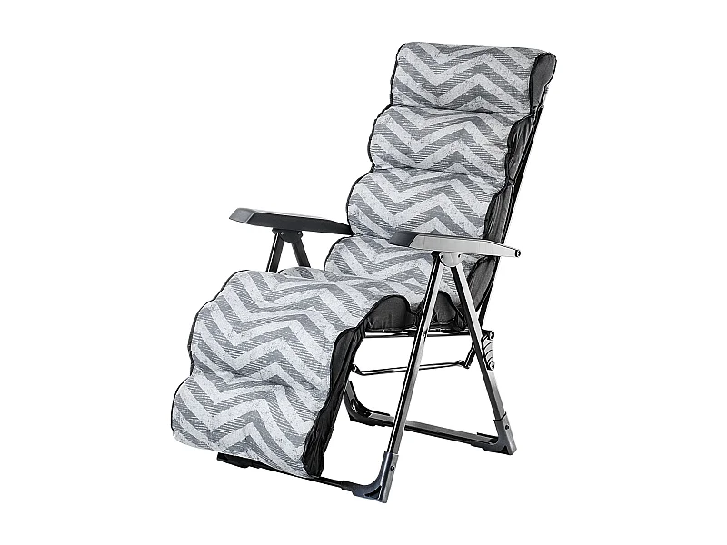 KADAX Chaise de jardin, chaise longue avec coussin épais, structure en acier, chaise de jardin avec repose-pieds, chaise longue pliante avec capacité de charge