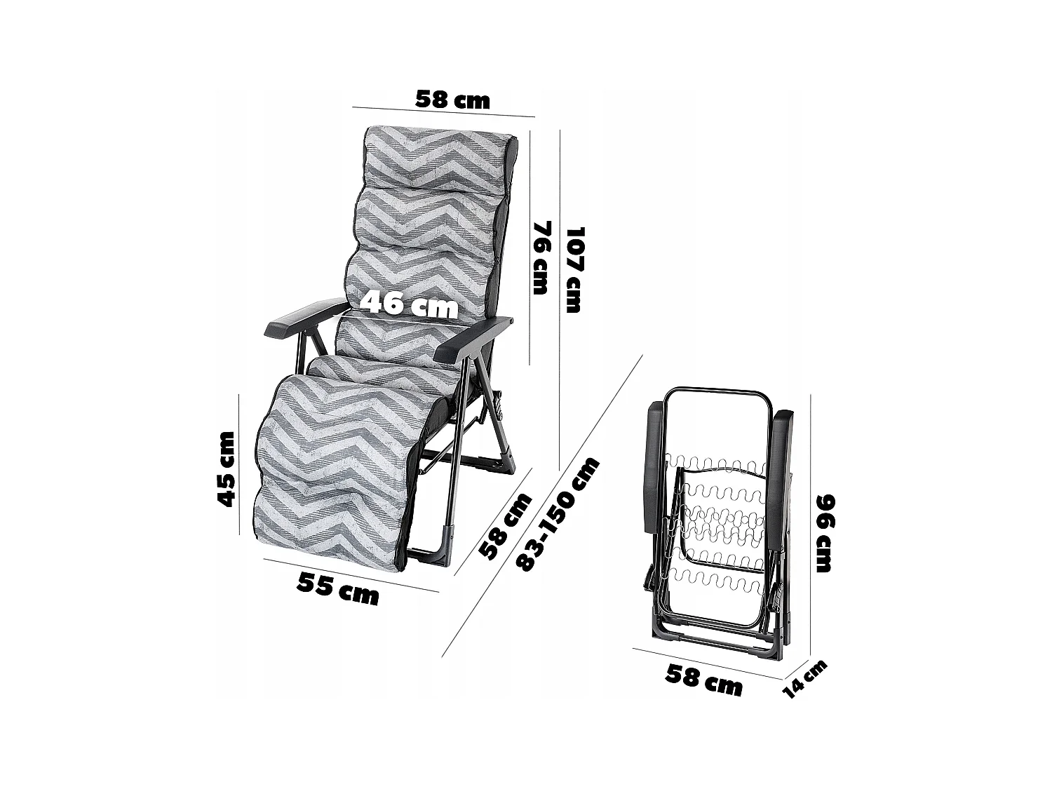 KADAX Fotel ogrodowy Gijon Plus, zygzak