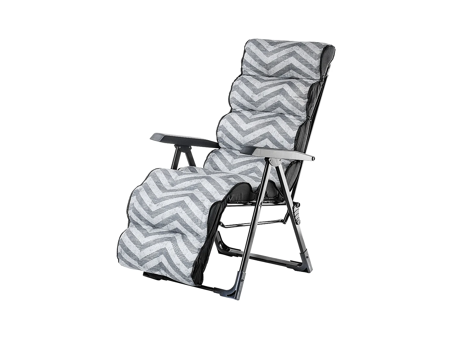 KADAX Chaise de jardin, chaise longue avec coussin épais, structure en acier, chaise de jardin avec repose-pieds, chaise longue pliante avec capacité de charge