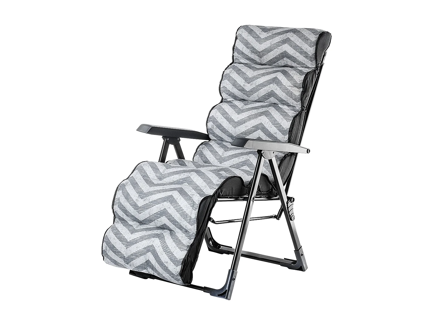 KADAX Chaise de jardin, chaise longue avec coussin épais, structure en acier, chaise de jardin avec repose-pieds, chaise longue pliante avec capacité de charge