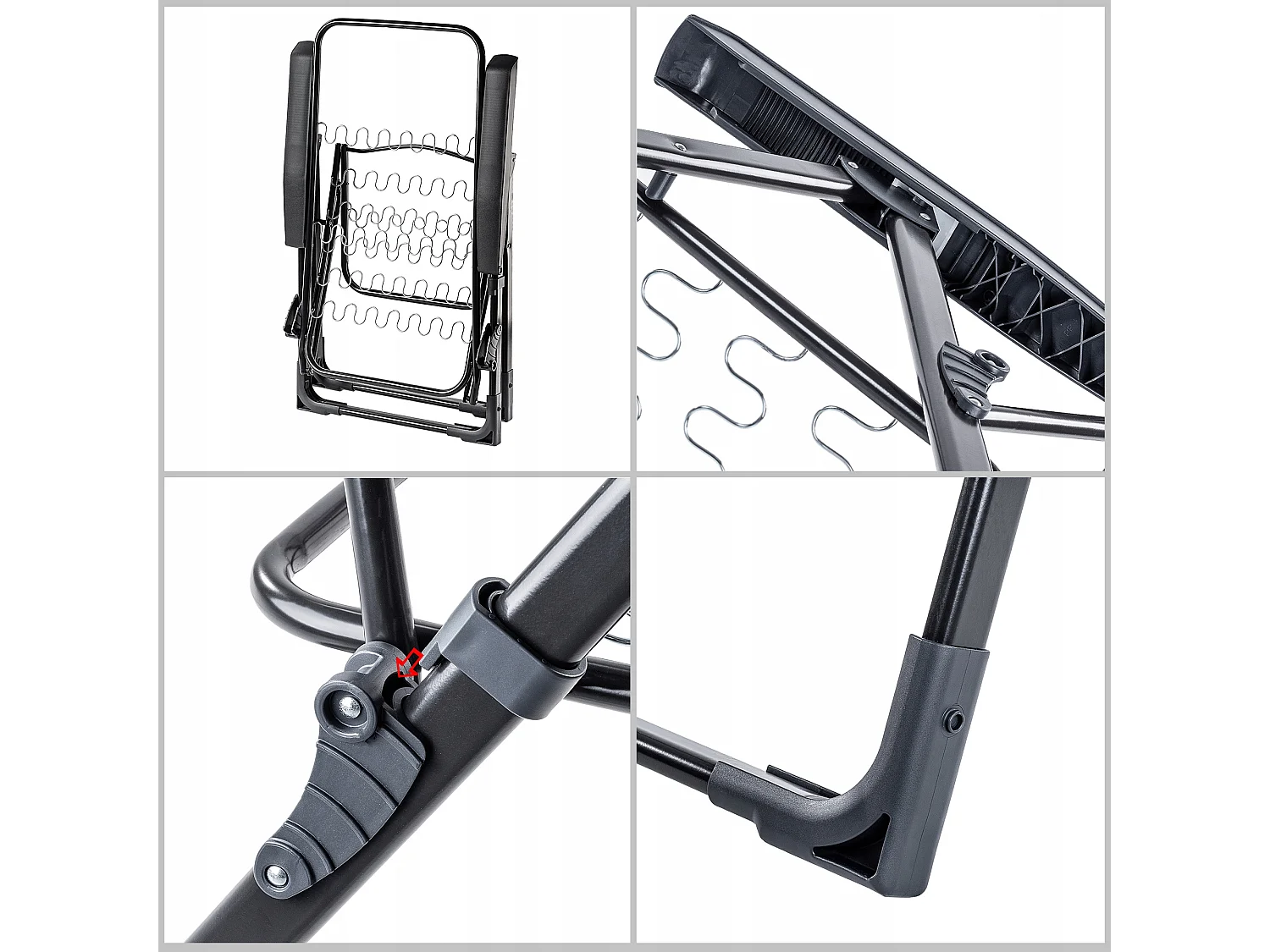 KADAX Chaise de jardin, chaise longue avec coussin épais, structure en acier, chaise de jardin avec repose-pieds, chaise longue pliante avec capacité de charge