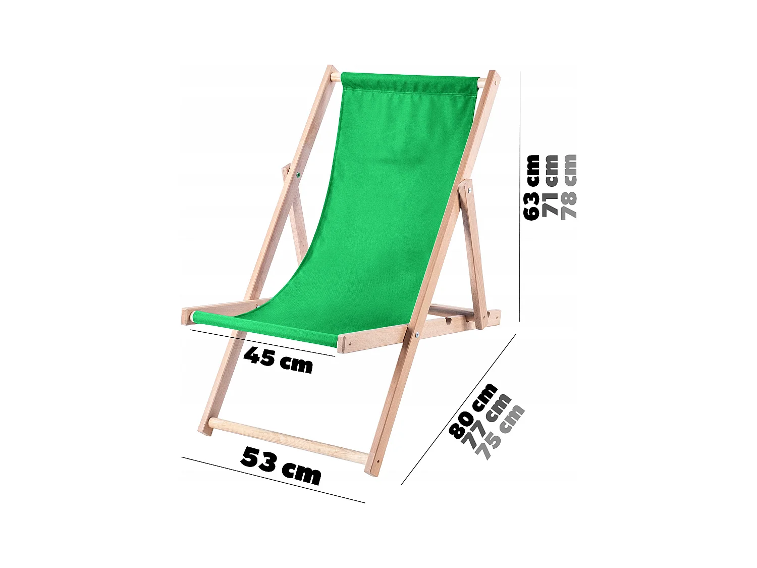 KADAX Liegestuhl aus Holz, klappbarer Strandgartenstuhl