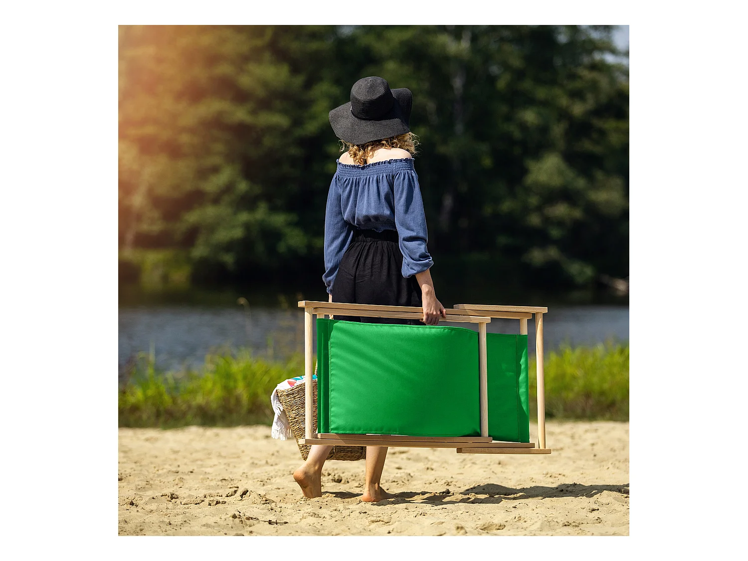 KADAX Liegestuhl aus Holz, klappbarer Strandgartenstuhl