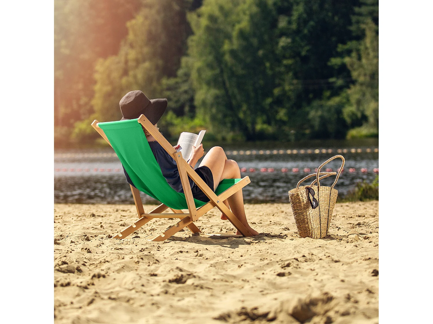 KADAX Transat en Bois, Chaise de Jardin de Plage Pliante