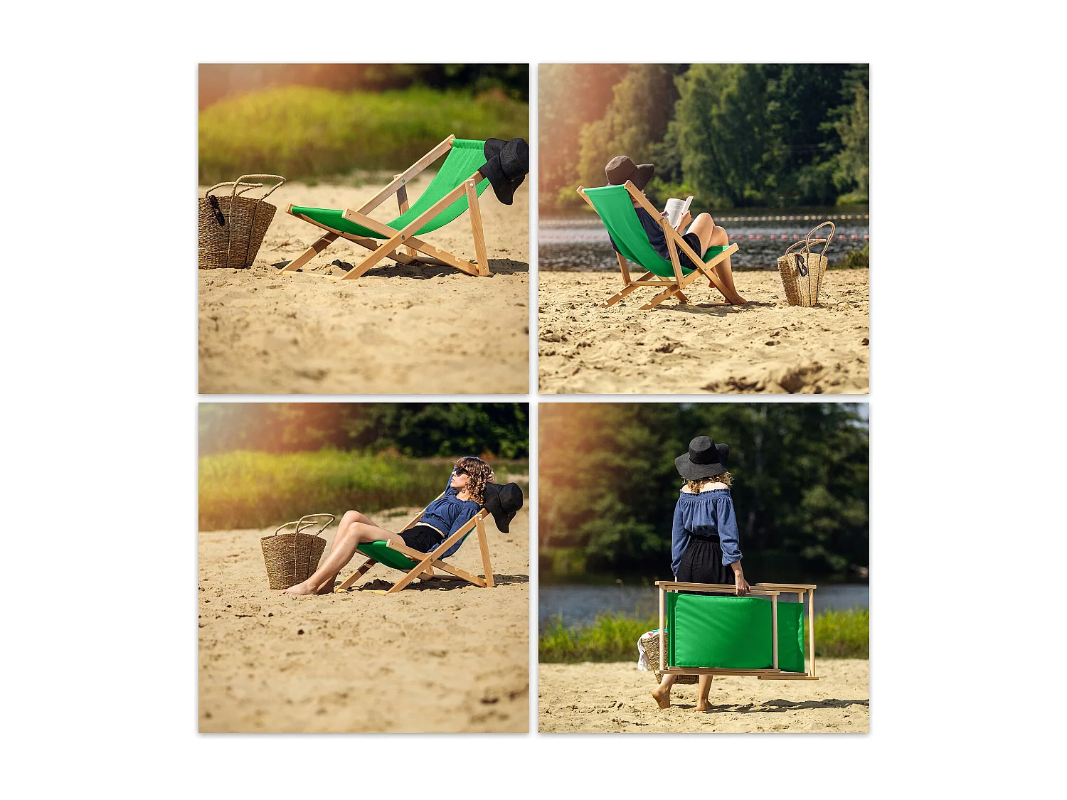 KADAX Transat en Bois, Chaise de Jardin de Plage Pliante