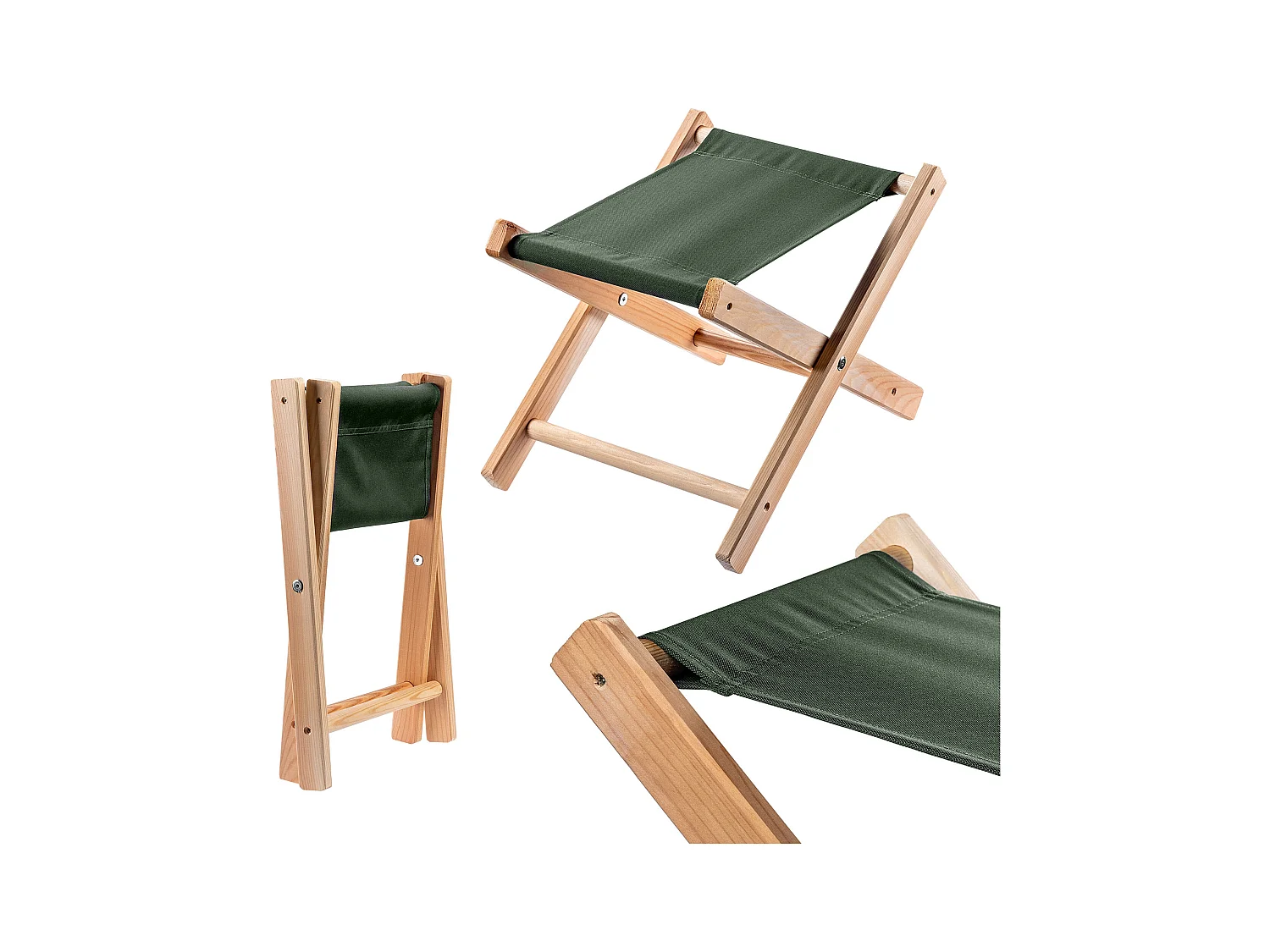 Tabouret pliant Nouro, vert bouteille