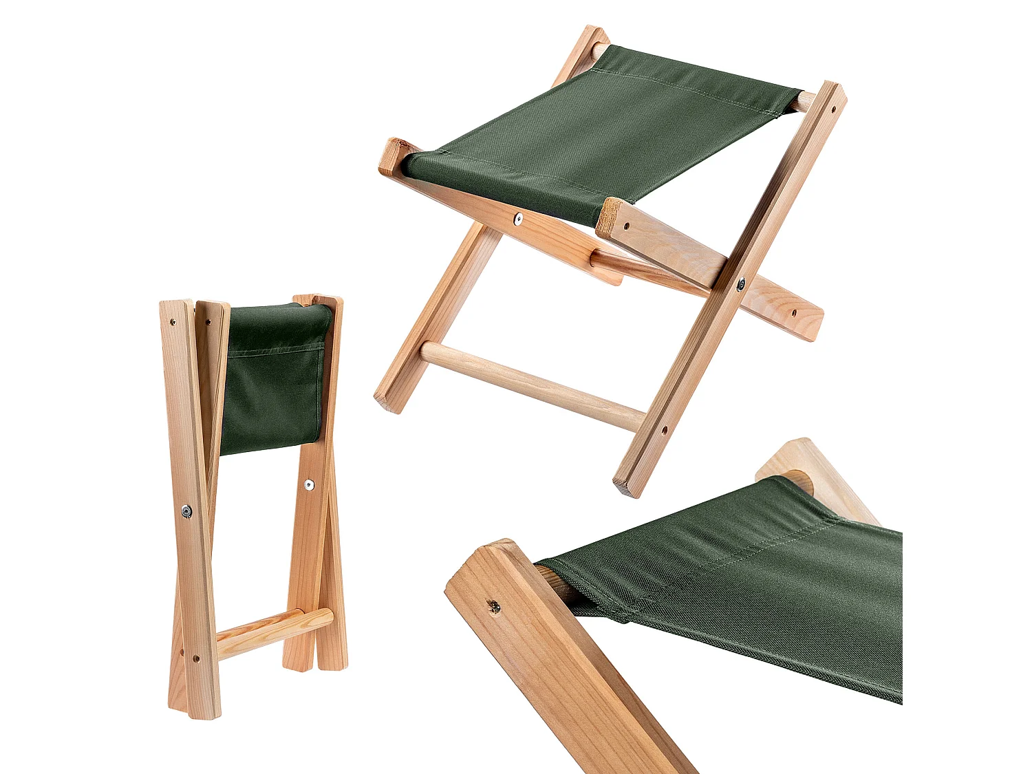 Tabouret pliant Nouro, vert bouteille