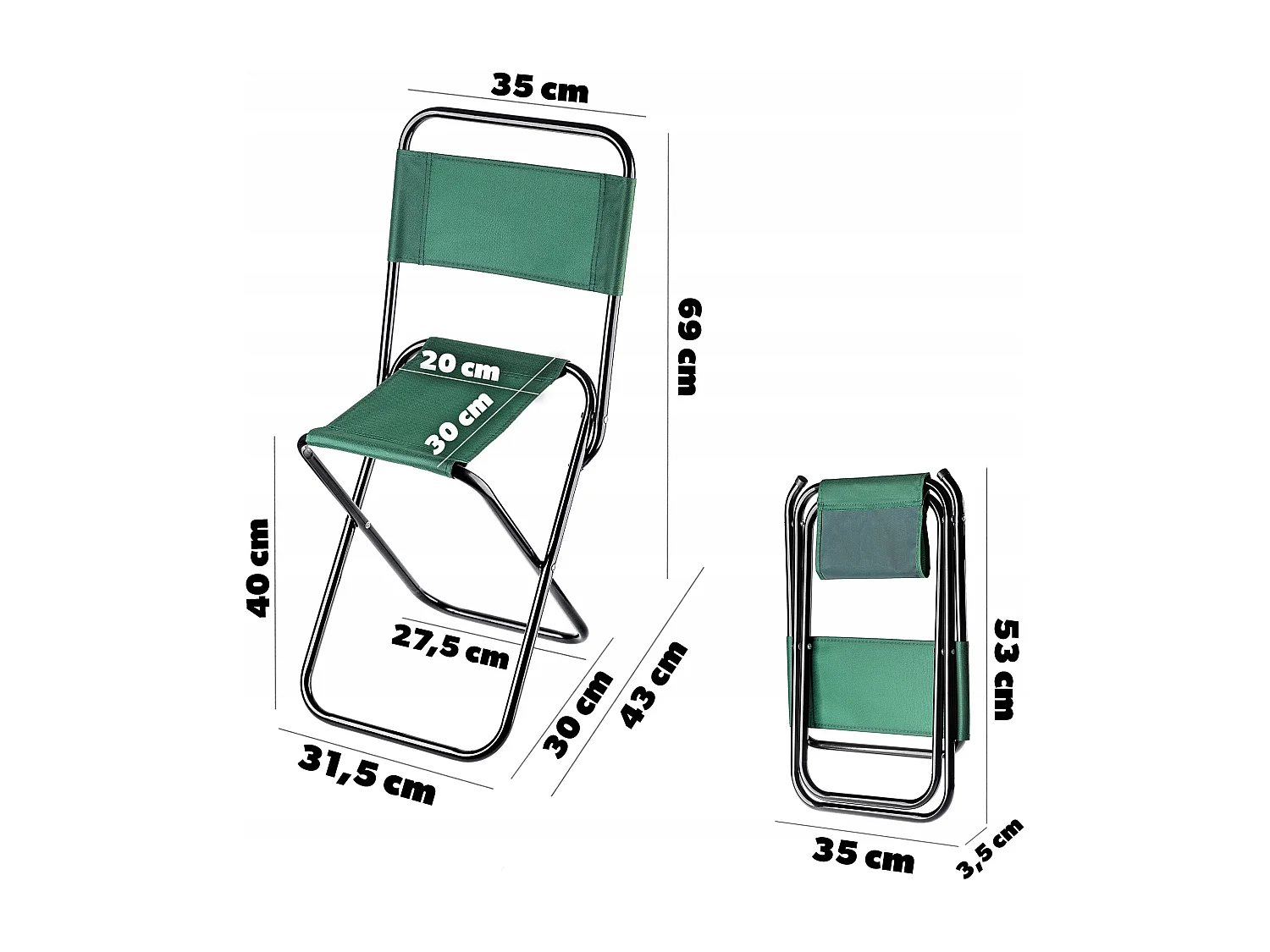 KADAX Klappbarer Camping-Touristenstuhl