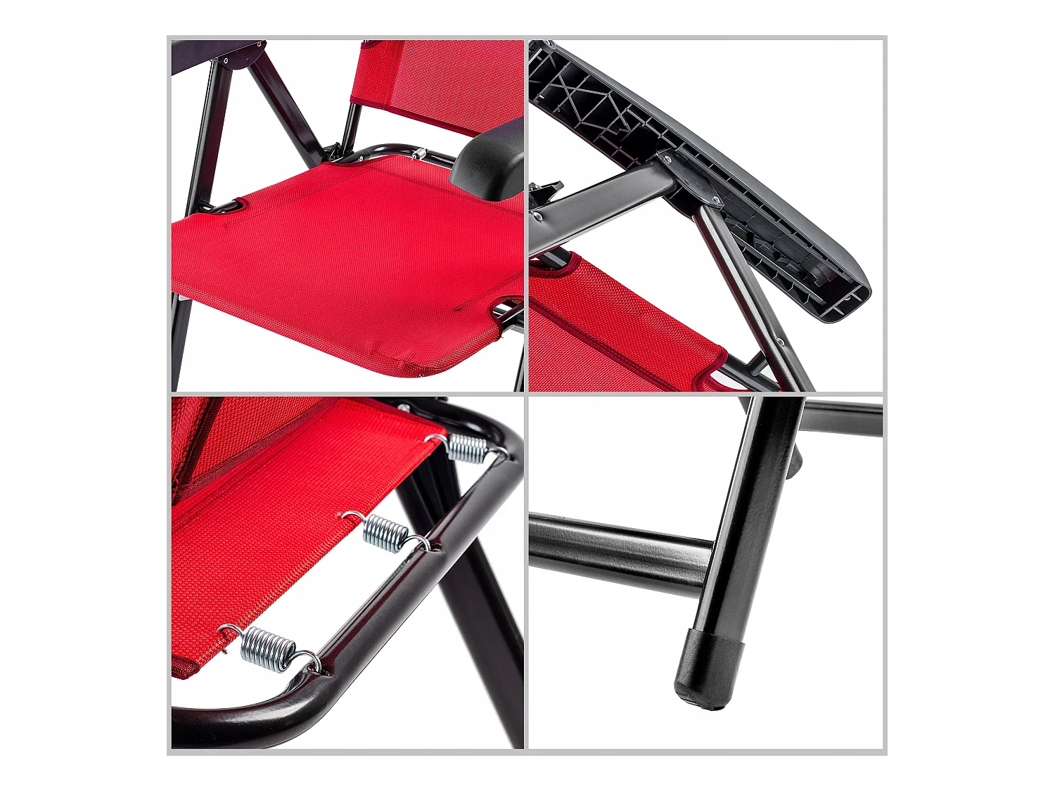 Chaise de jardin KADAX, dossier haut en acier, chaise pliante avec accoudoirs, chaise pliante avec capacité de charge jusqu'à 110 kg, chaise longue avec dossier