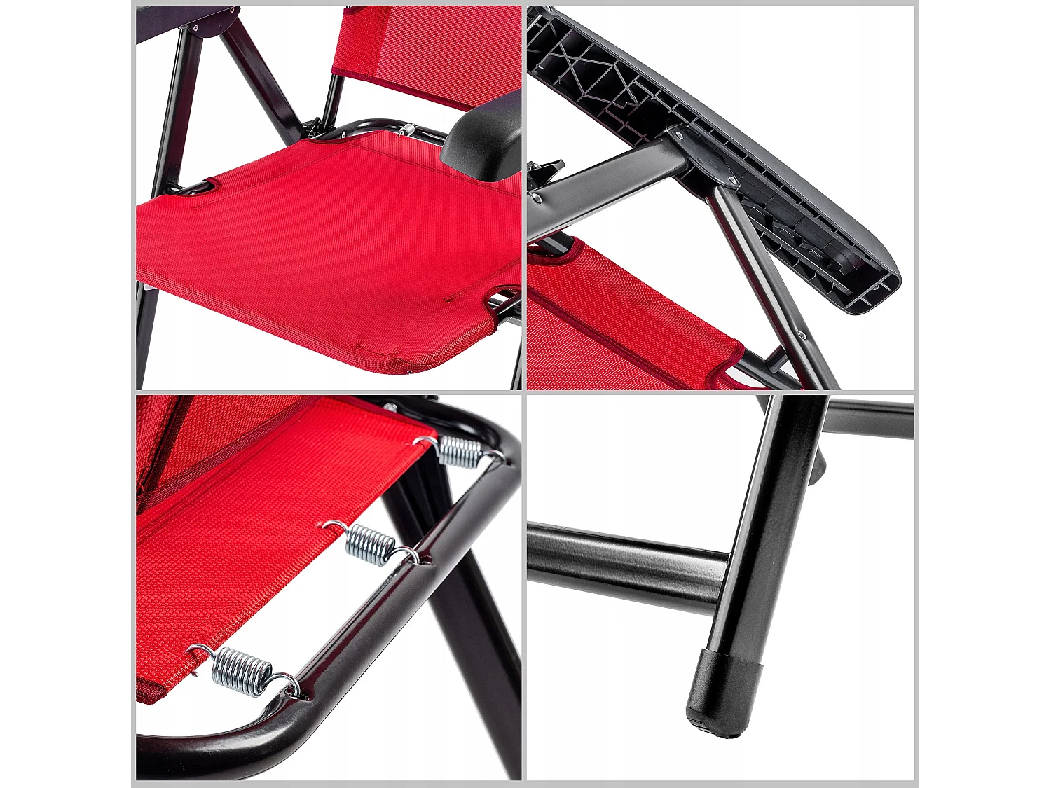 Chaise de jardin KADAX, dossier haut en acier, chaise pliante avec accoudoirs, chaise pliante avec capacité de charge jusqu'à 110 kg, chaise longue avec dossier