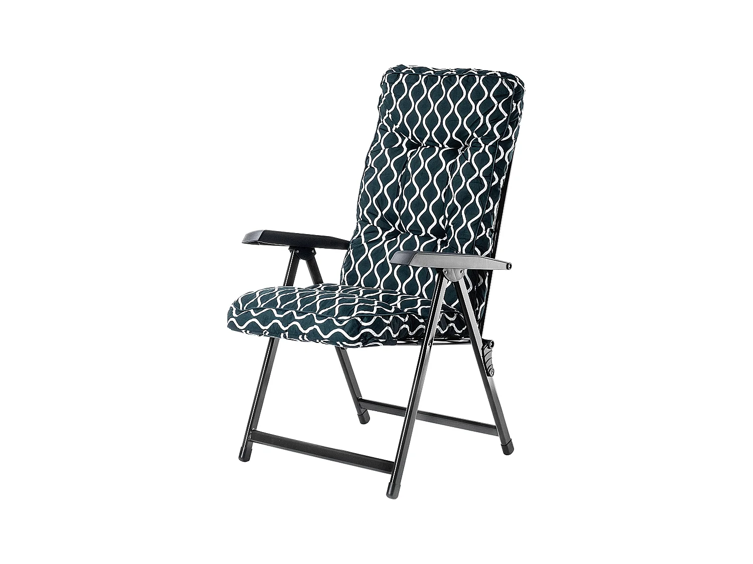 Chaise de jardin KADAX, chaise longue en acier avec coussin, bain de soleil pliable avec capacité de charge jusqu'à 110 kg, chaise longue avec dossier réglable,