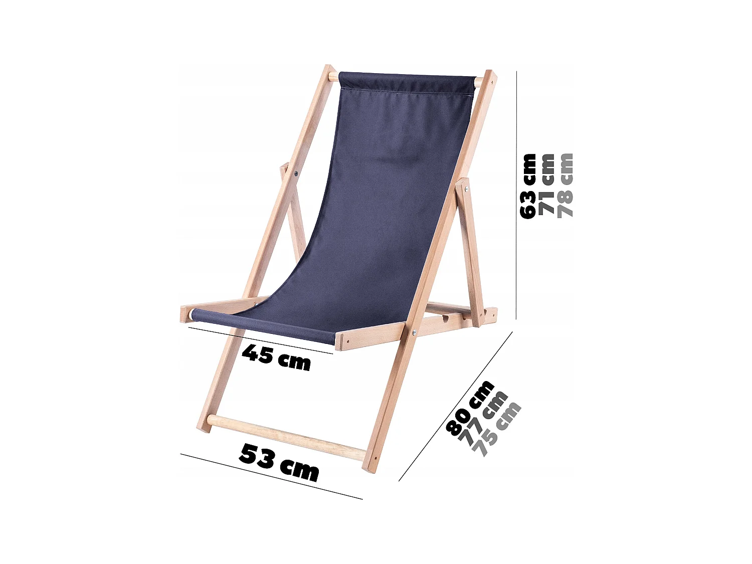 KADAX Chaise longue, chaise de plage en bois, transat jusqu'à 120 kg, chaise longue en bois de hêtre, chaises pliantes en bois, chaise de plage, chaise pliante
