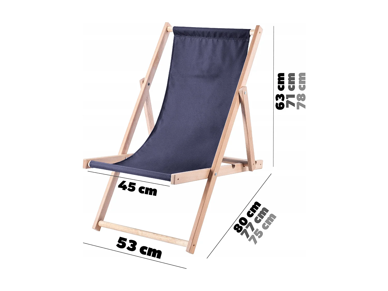 KADAX Chaise longue, chaise de plage en bois, transat jusqu'à 120 kg, chaise longue en bois de hêtre, chaises pliantes en bois, chaise de plage, chaise pliante