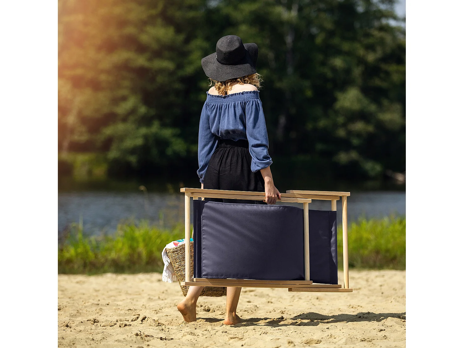 KADAX Chaise longue, chaise de plage en bois, transat jusqu'à 120 kg, chaise longue en bois de hêtre, chaises pliantes en bois, chaise de plage, chaise pliante