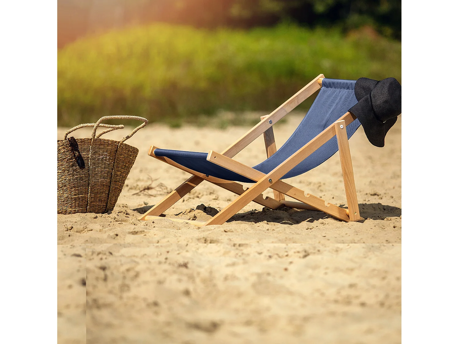 KADAX Chaise longue, chaise de plage en bois, transat jusqu'à 120 kg, chaise longue en bois de hêtre, chaises pliantes en bois, chaise de plage, chaise pliante