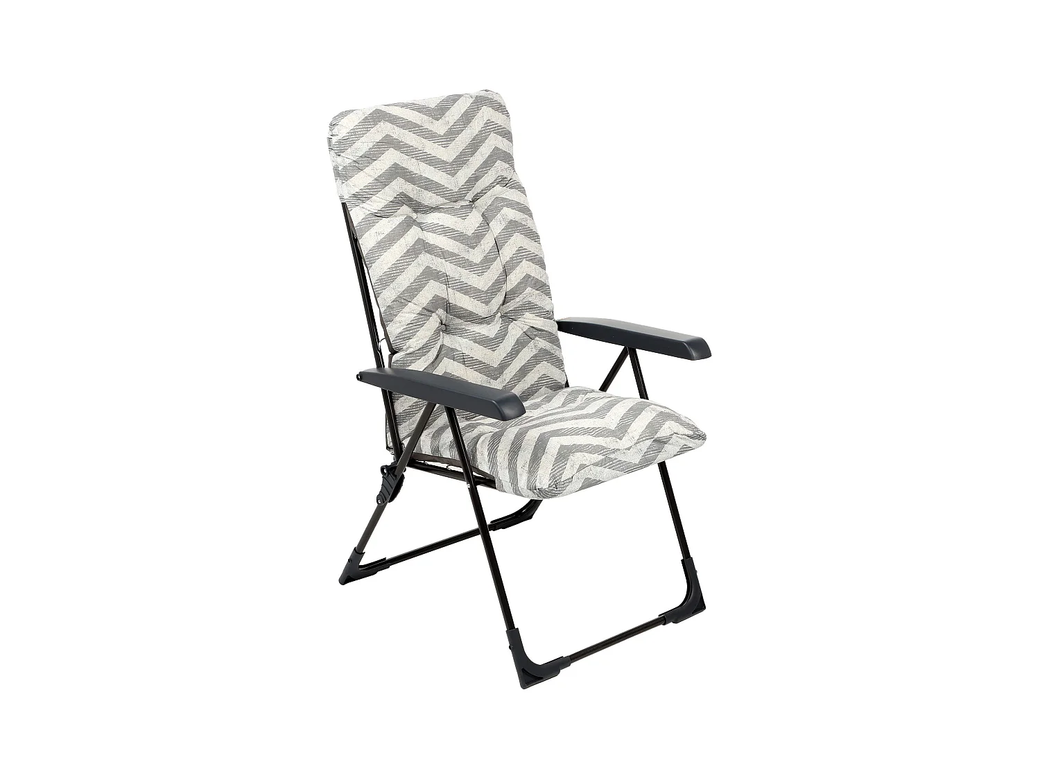 Chaise de jardin KADAX avec dossier réglable, chaise relax en acier thermolaqué, chaise pliante avec capacité de charge jusqu'à 110 kg, chaise longue avec coussin