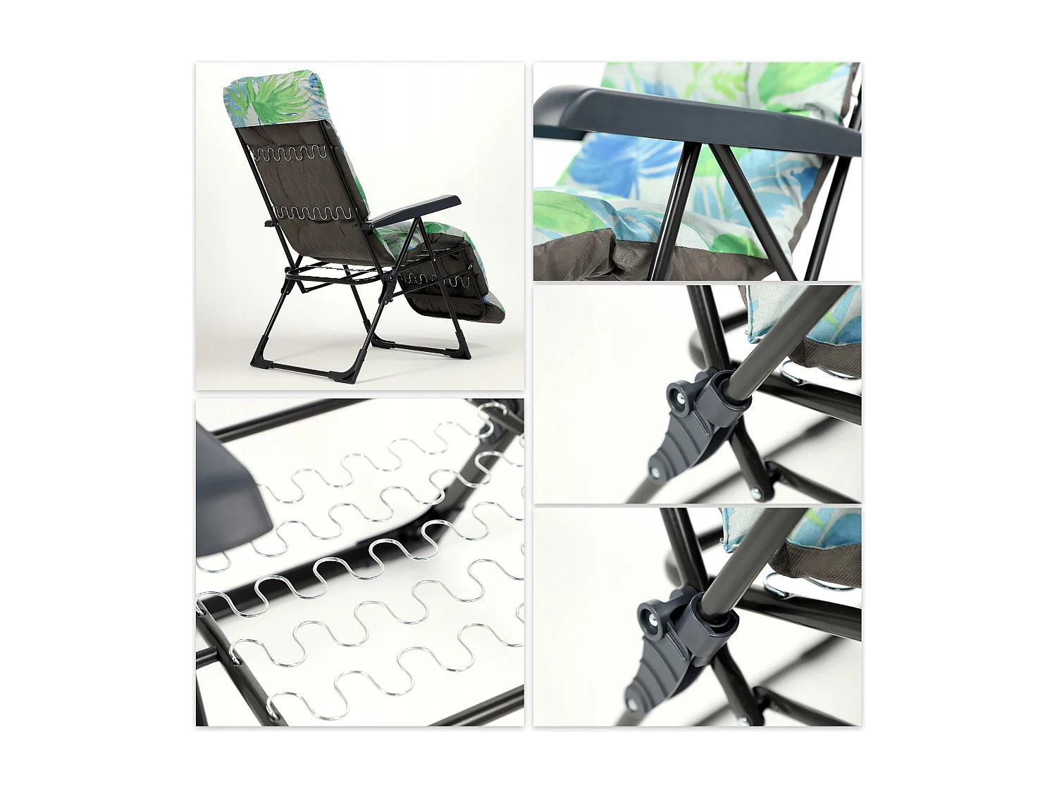 KADAX Tumbona Jardín Silla de Playa Reposapiés Plegable Cojín Chaise longue