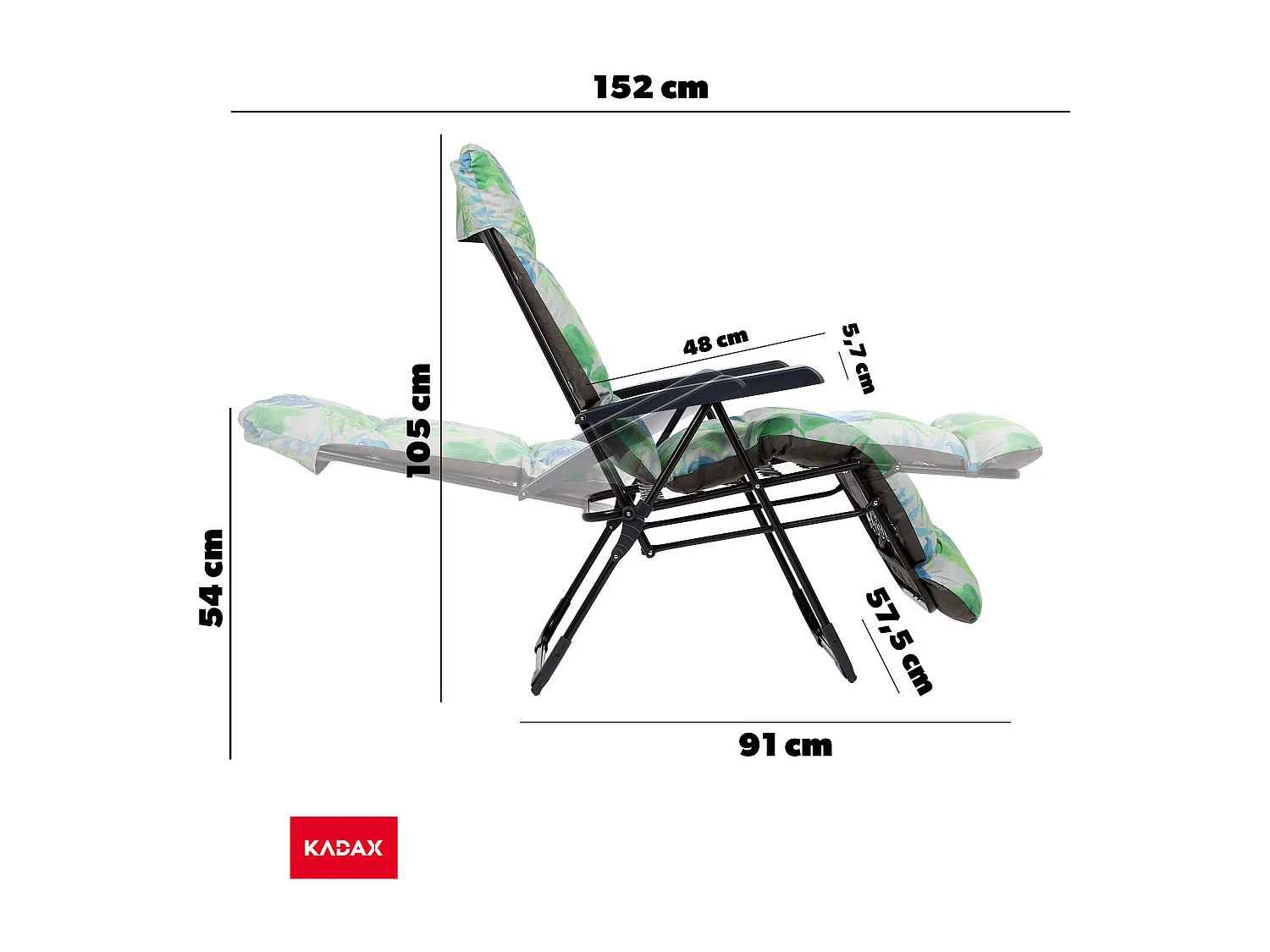 KADAX Tumbona Jardín Silla de Playa Reposapiés Plegable Cojín Chaise longue