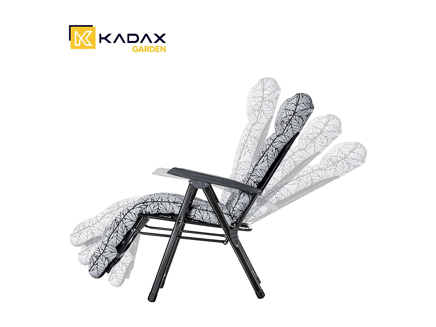 KADAX Sedia da giardino con poggiapiedi, sdraio con cuscino, sedia a sdraio pieghevole, sdraio da giardino con schienale regolabile, sedia da giardino, sedia relax