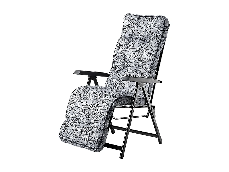 KADAX Sedia da giardino con poggiapiedi, sdraio con cuscino, sedia a sdraio pieghevole, sdraio da giardino con schienale regolabile, sedia da giardino, sedia relax