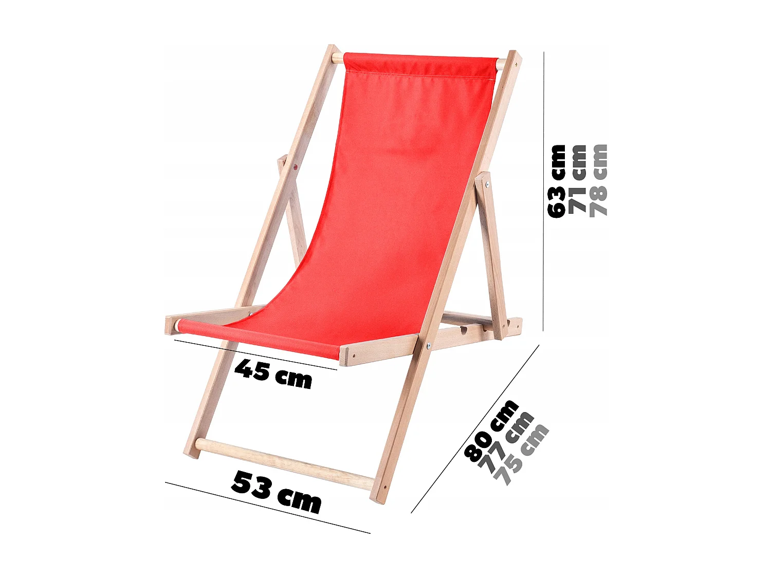 KADAX Chaise longue, chaise de plage en bois, transat jusqu'à 120 kg, chaise longue en bois de hêtre, chaises pliantes en bois, chaise de plage, chaise pliante