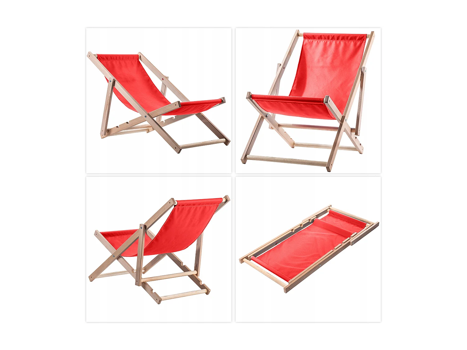 KADAX Chaise longue, chaise de plage en bois, transat jusqu'à 120 kg, chaise longue en bois de hêtre, chaises pliantes en bois, chaise de plage, chaise pliante