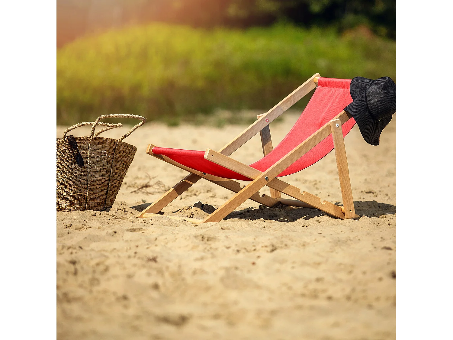 KADAX Chaise longue, chaise de plage en bois, transat jusqu'à 120 kg, chaise longue en bois de hêtre, chaises pliantes en bois, chaise de plage, chaise pliante