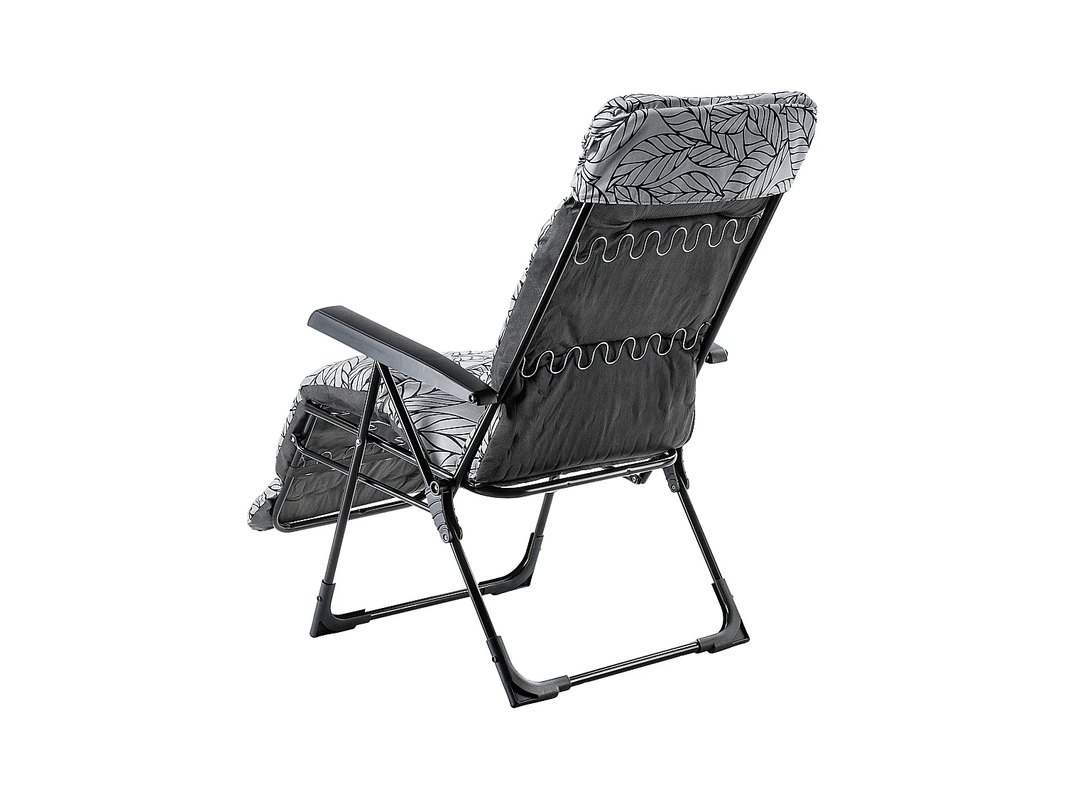Chaise de jardin KADAX avec dossier réglable, chaise relax en acier thermolaqué, chaise pliante avec capacité de charge jusqu'à 110 kg, chaise longue avec coussin