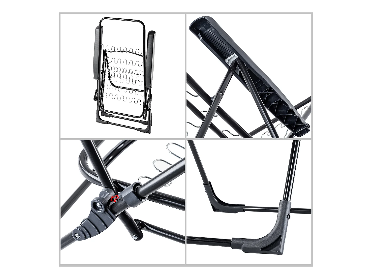 Chaise de jardin KADAX avec dossier réglable, chaise relax en acier thermolaqué, chaise pliante avec capacité de charge jusqu'à 110 kg, chaise longue avec coussin